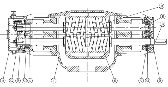 雙螺(luo)杆泵結(jie)構圖